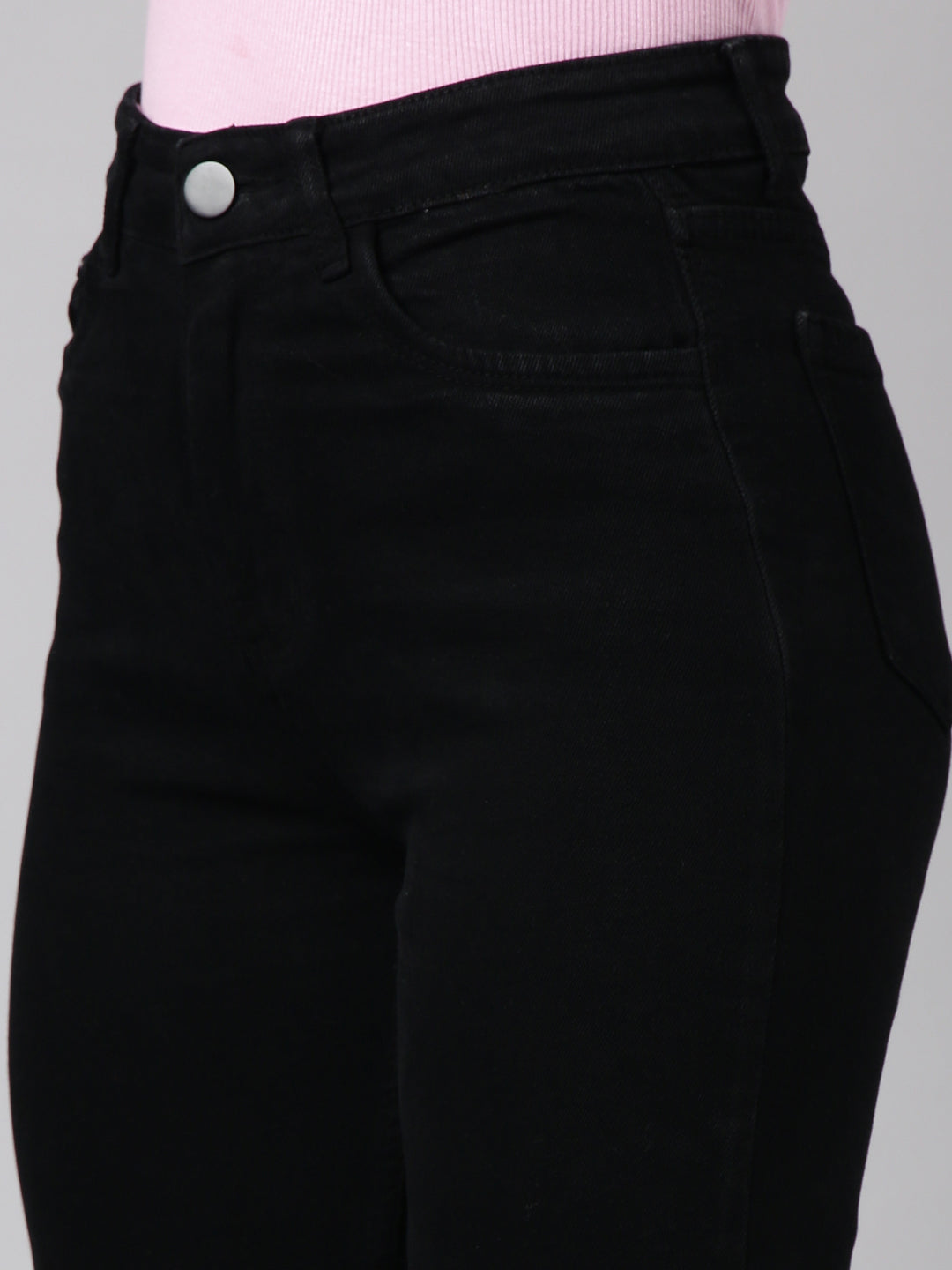 Women's Black Straight Fit Stretchable Jeans