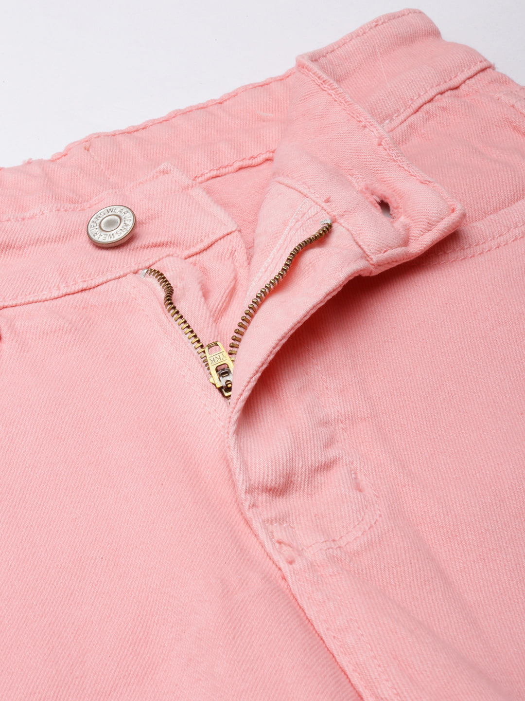 Women's Peach Mid Rise Straight Fit Stretchable Denim Jeans