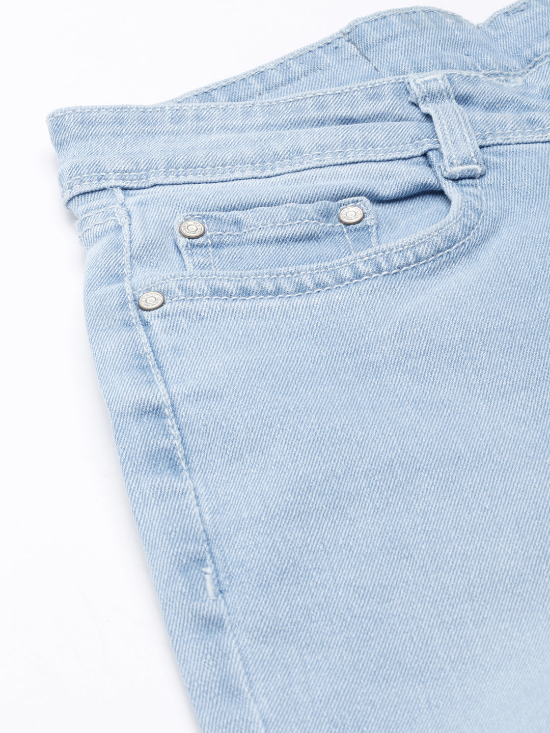 Women's Blue Straight Fit Light Fade Frayed Jeans