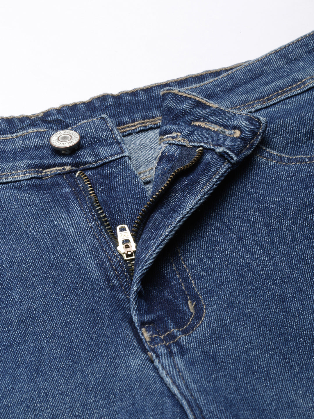 Women's Navy Blue Bootcut Fit Acid Wash Stretchable Denim Jeans