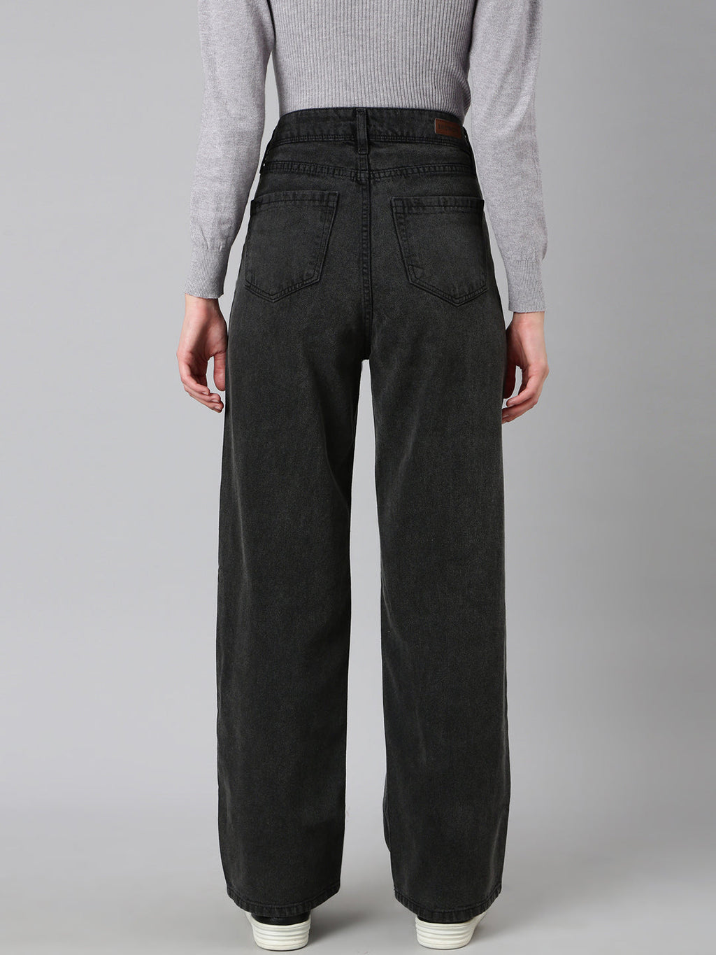 Women's Grey Wide Leg Denim Jeans