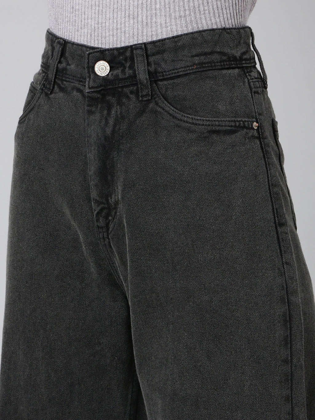 Women's Grey Wide Leg Denim Jeans