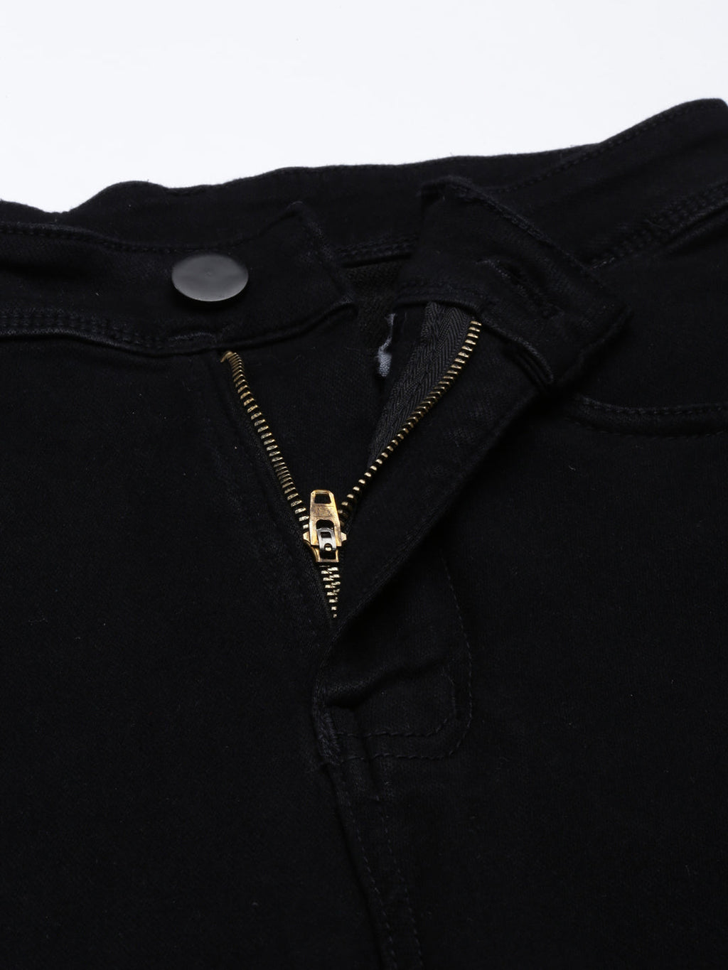 Women's Black Straight Fit Acid Wash Stretchable Denim Jeans