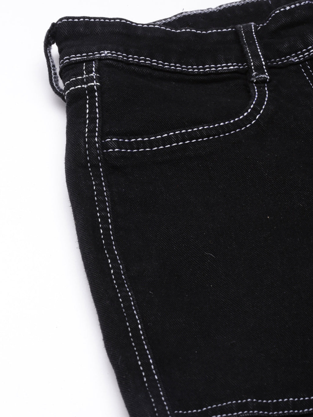 Women's Black Straight Fit Cargo Jeans