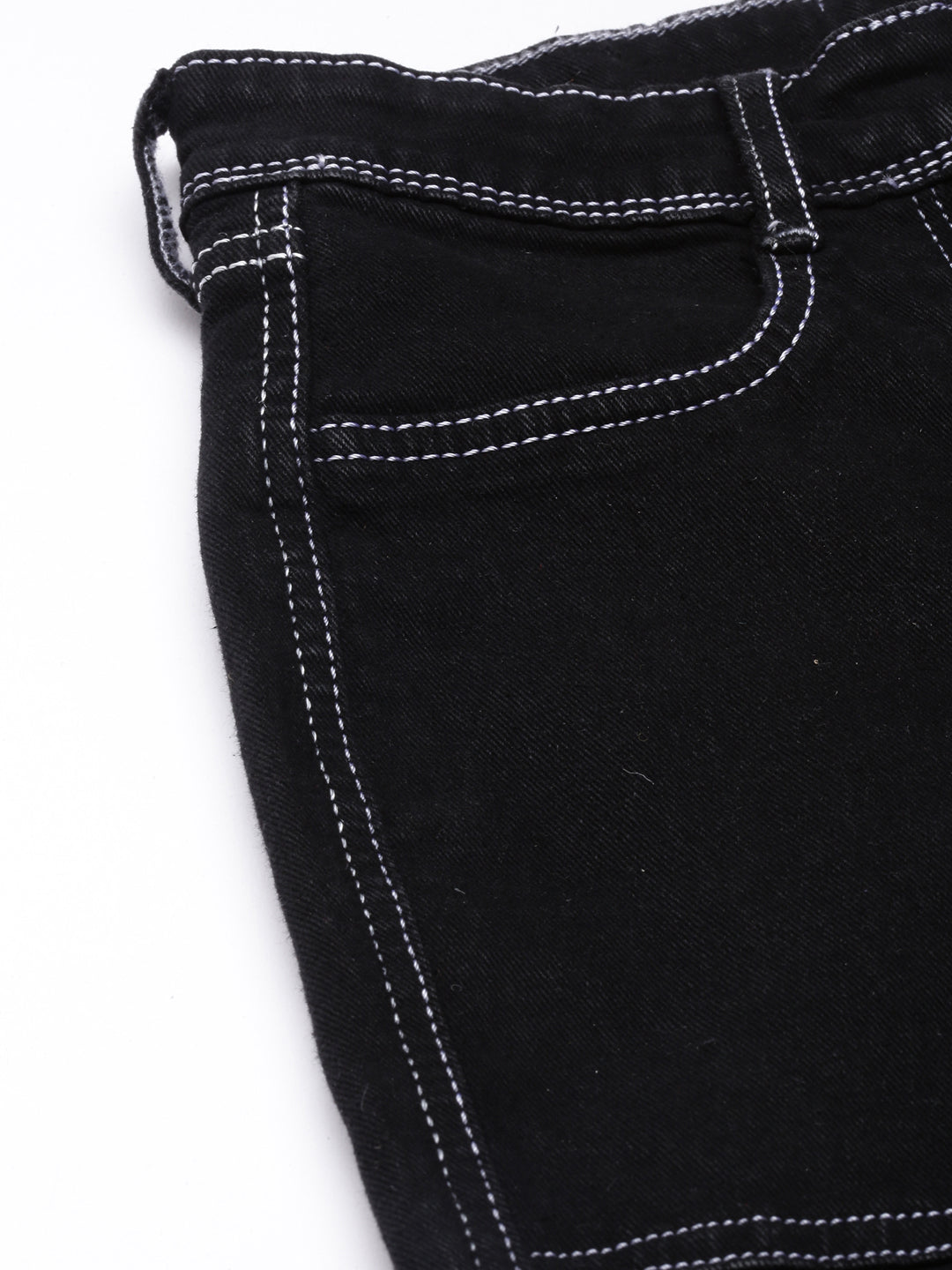 Women's Black Straight Fit Cargo Jeans