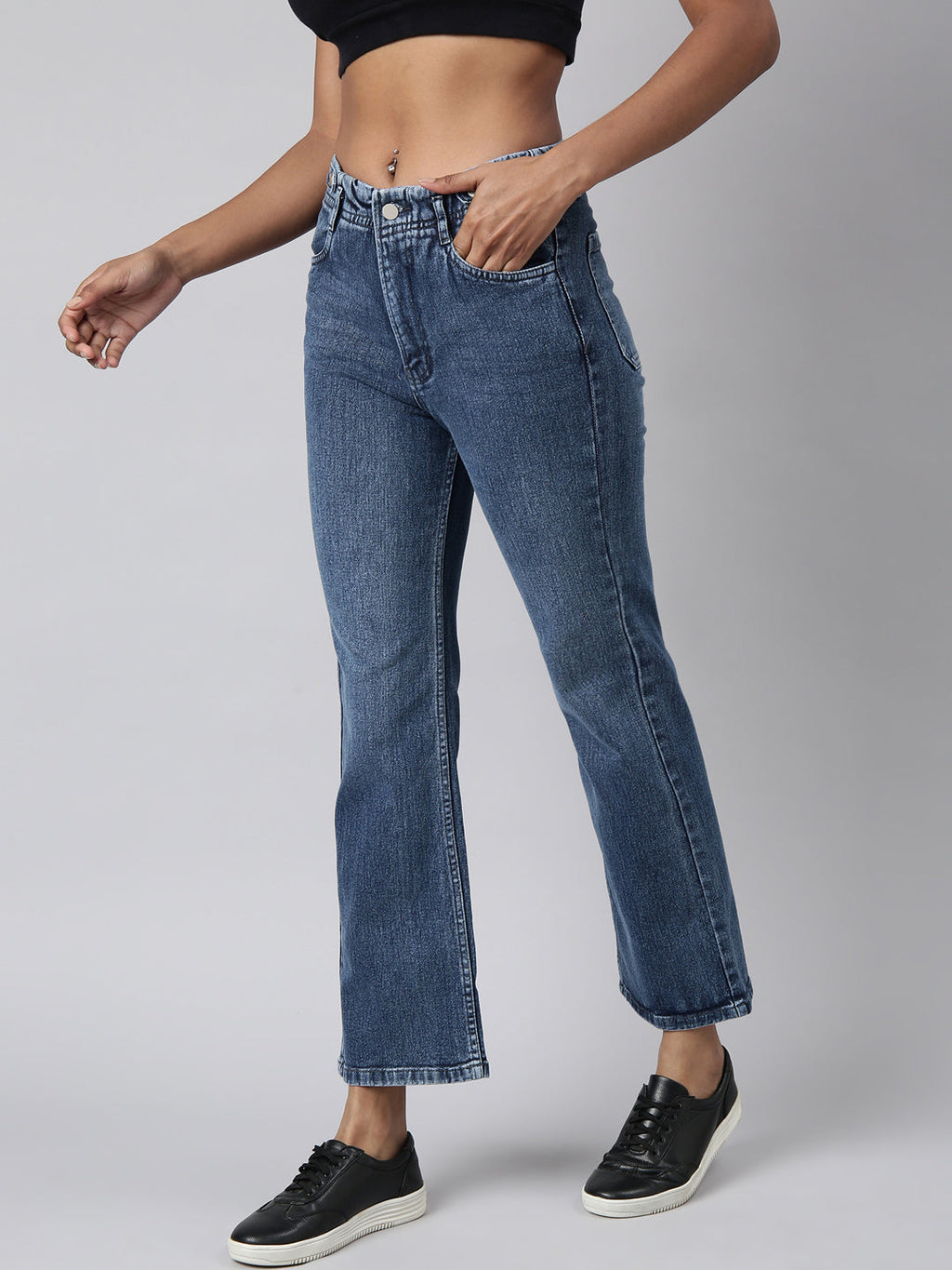 Women's Blue Straight Fit Light Fade Jeans