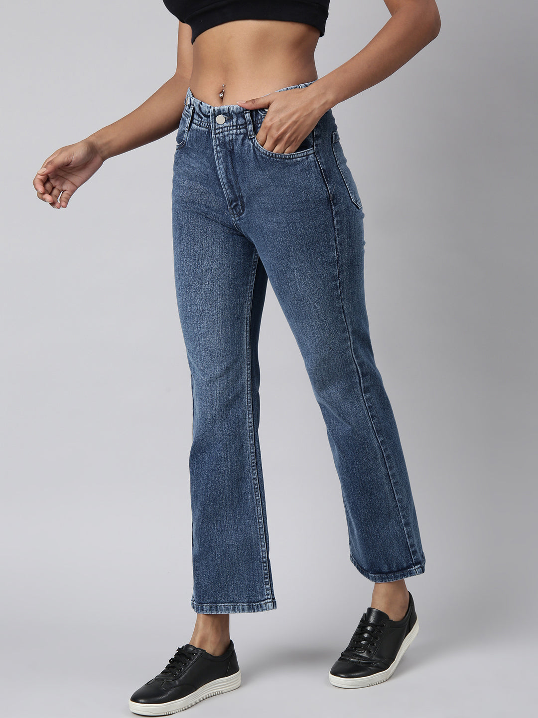 Women's Blue Straight Fit Light Fade Jeans