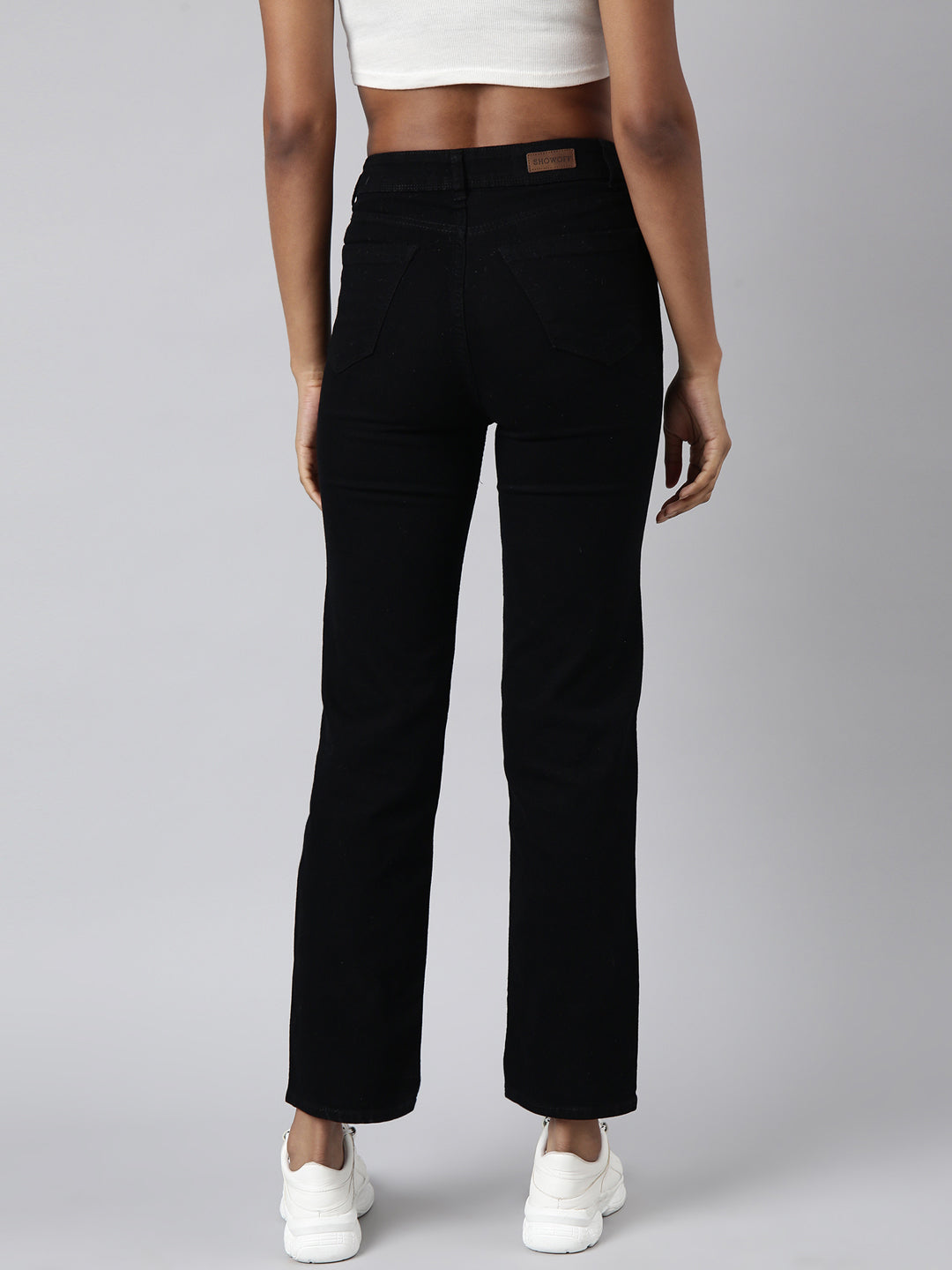 Women's Black Straight Fit Jeans