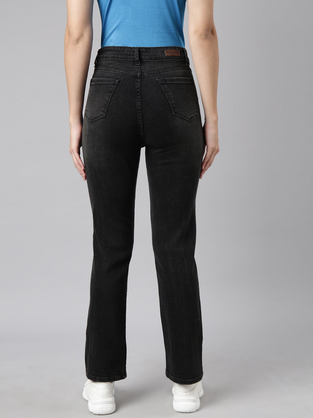 Women's Charcoal Straight Fit Light Fade Jeans