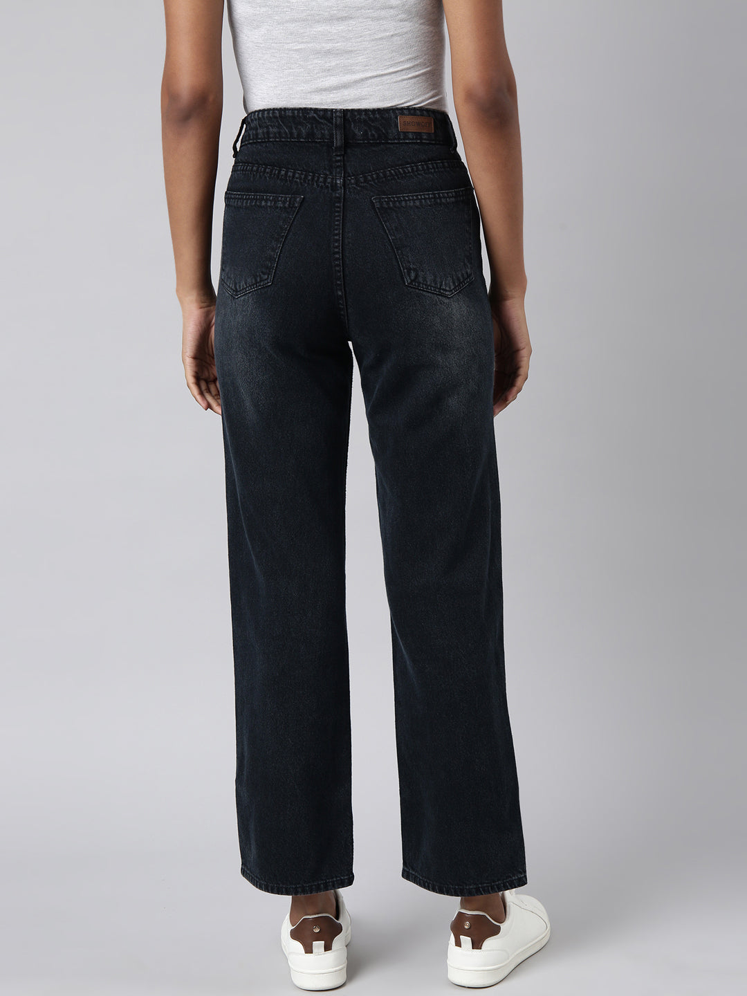 Women's Navy Blue Straight Fit Jeans