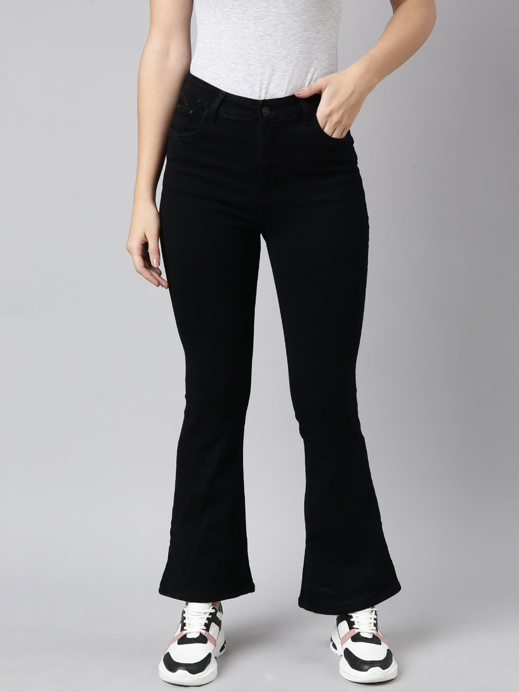 Women's Black Bootcut Stretchable Denim Jeans