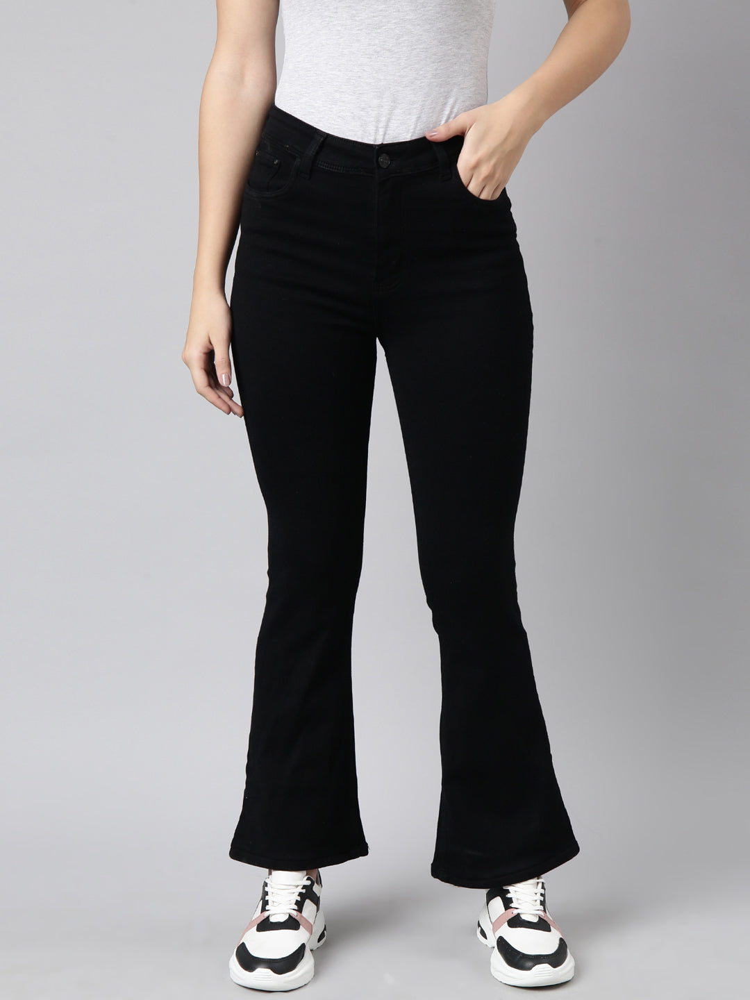 Women's Black Bootcut Stretchable Denim Jeans