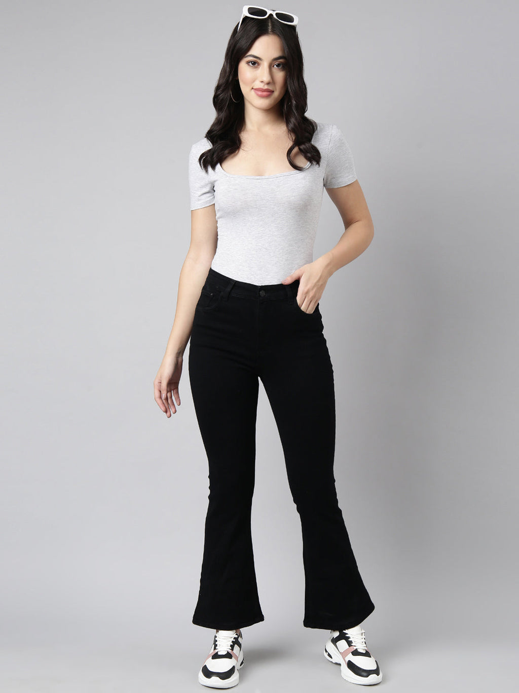 Women's Black Bootcut Stretchable Denim Jeans