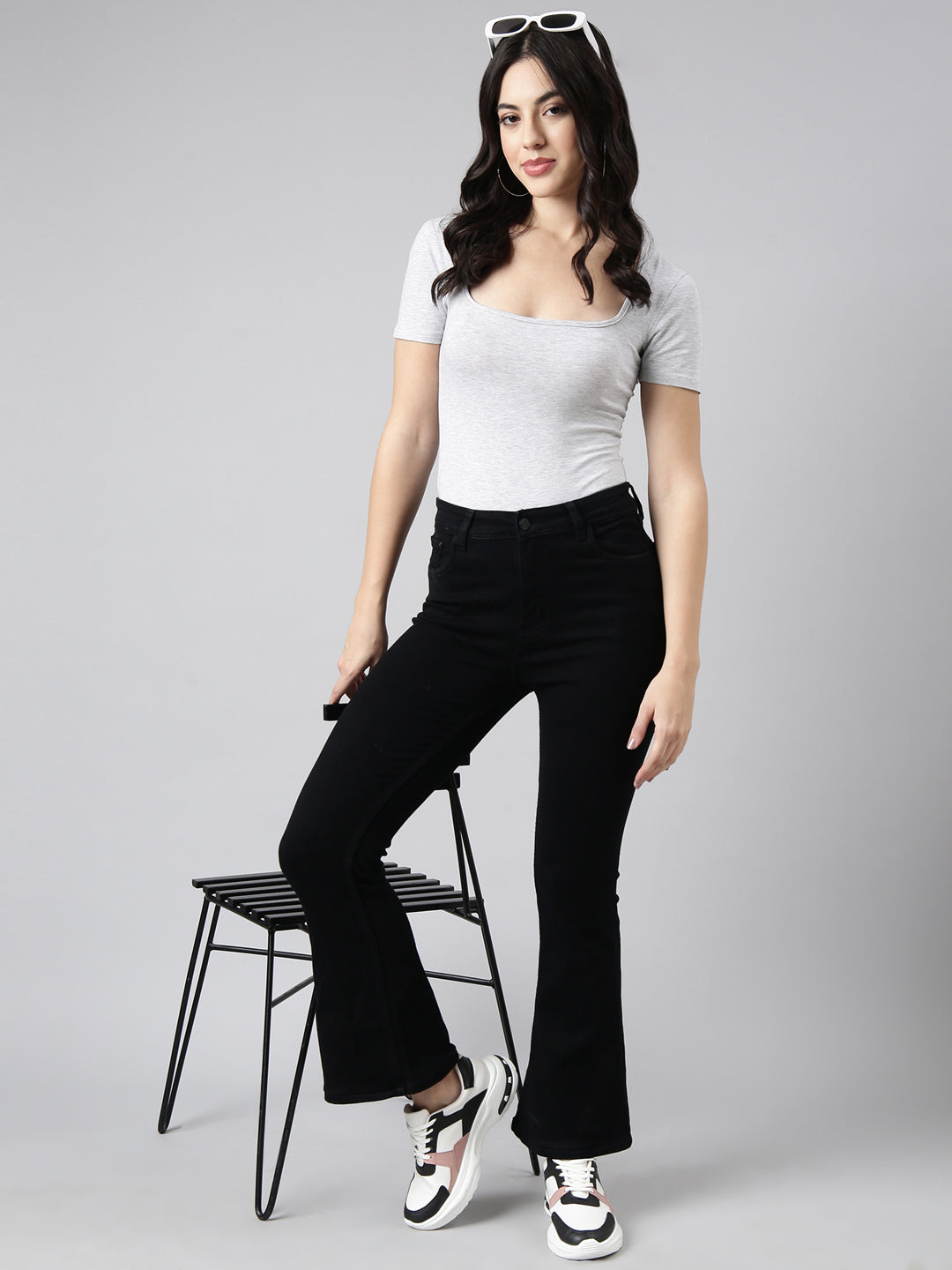 Women's Black Bootcut Stretchable Denim Jeans