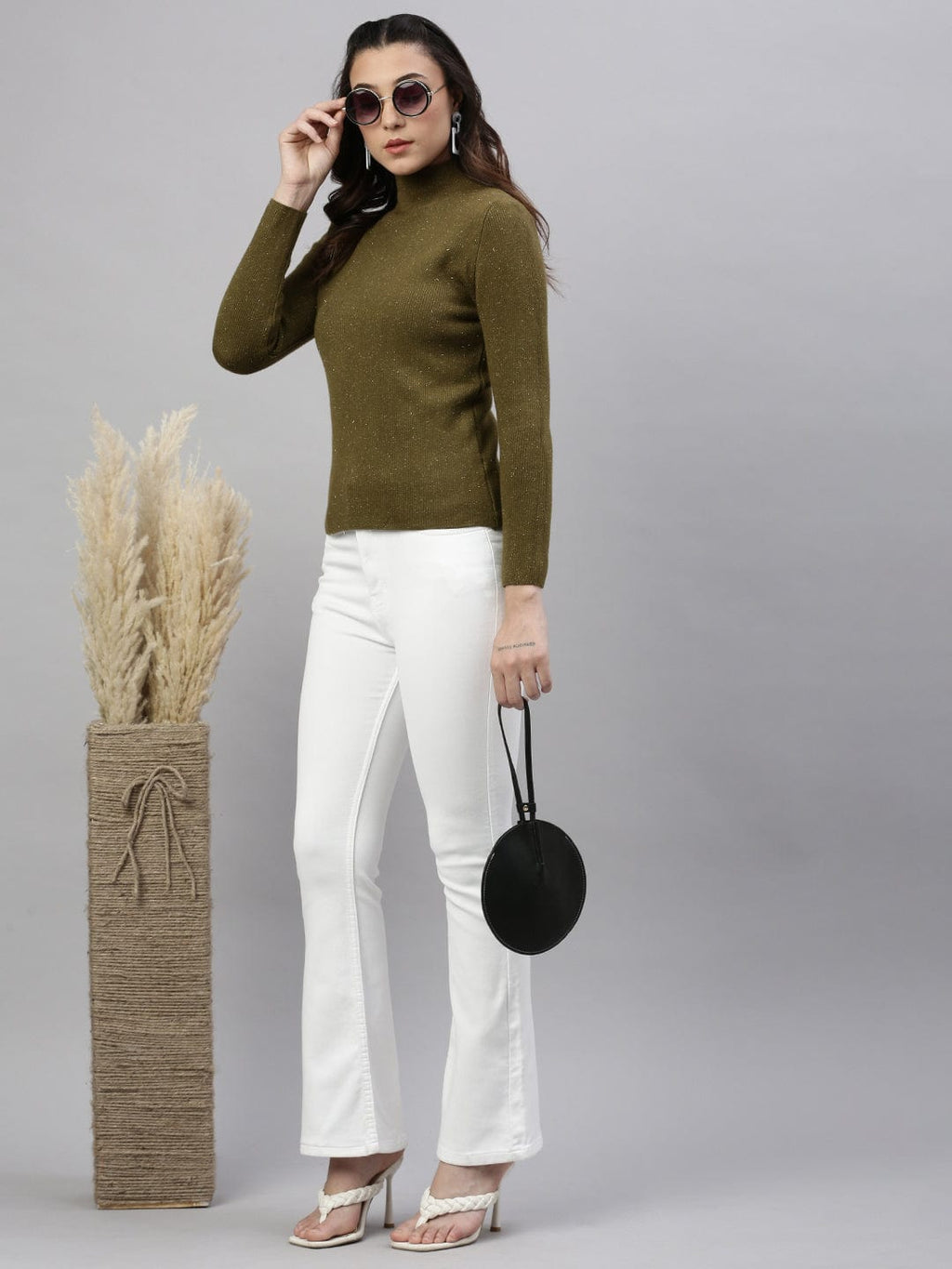 Women's White Comfort Bootcut Stretchable Jeans