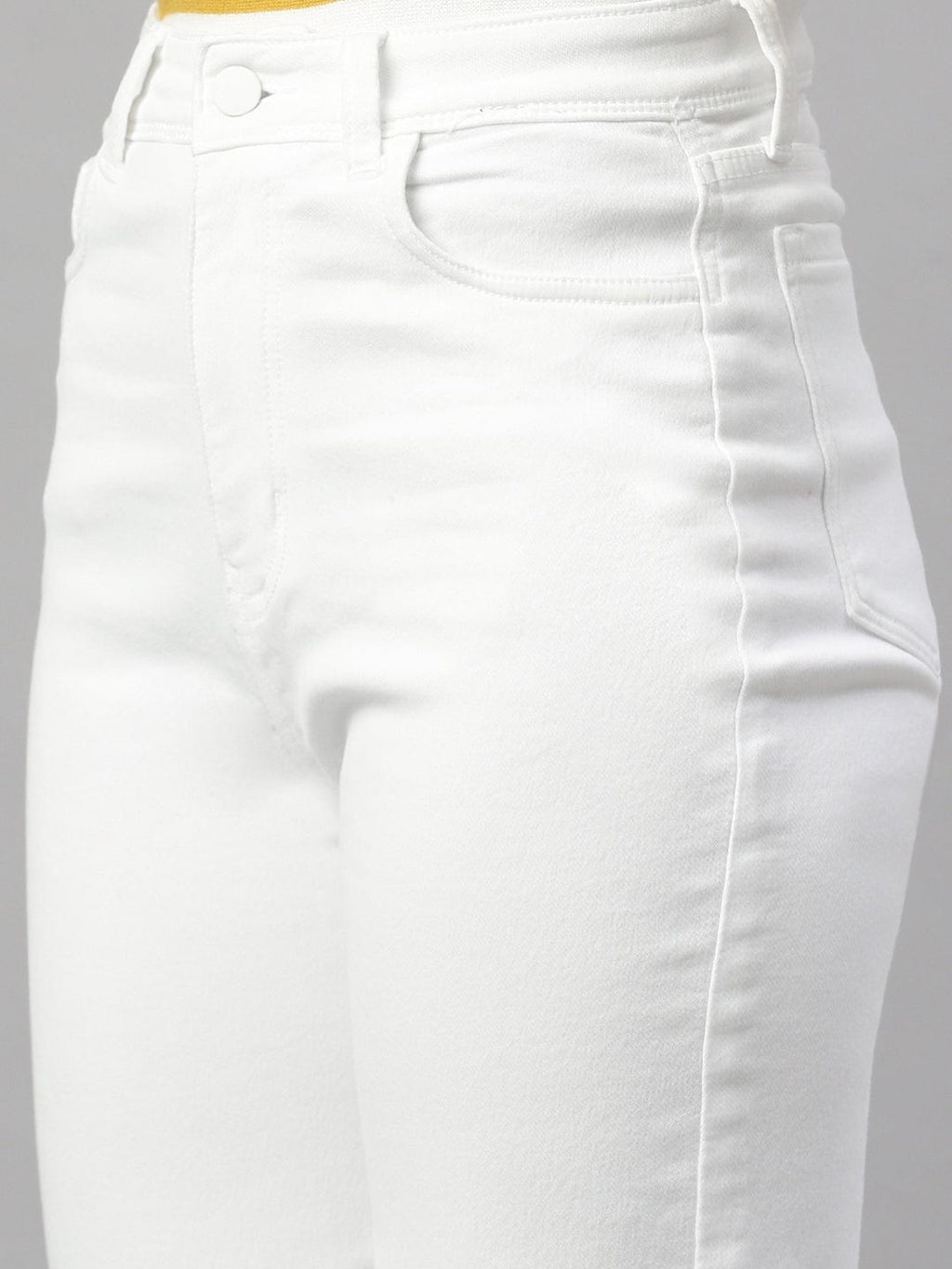 Women's White Comfort Wide Leg Stretchable Jeans