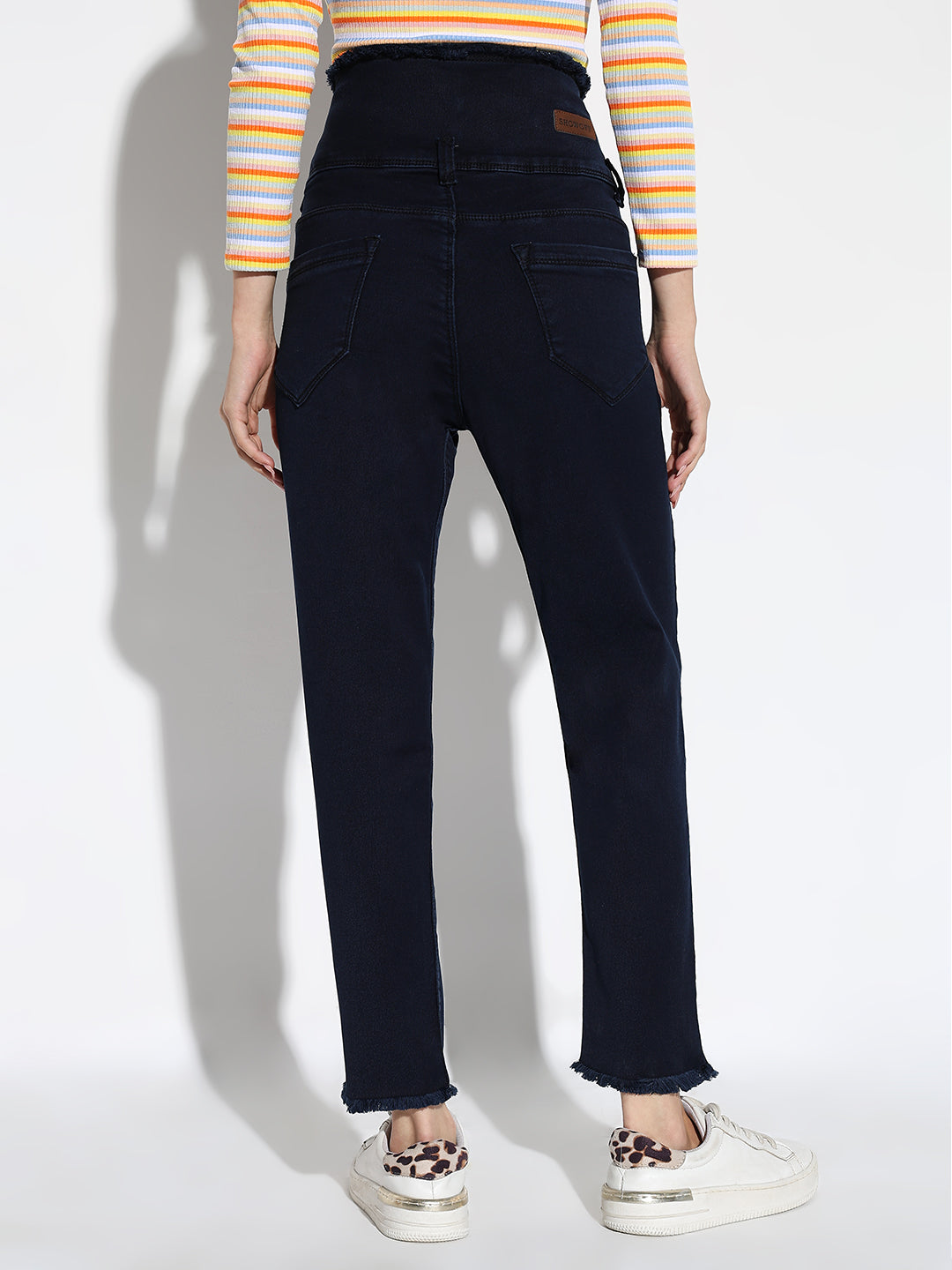 Women's Navy Blue Comfort Slim Fit High-Rise Stretchable Jeans