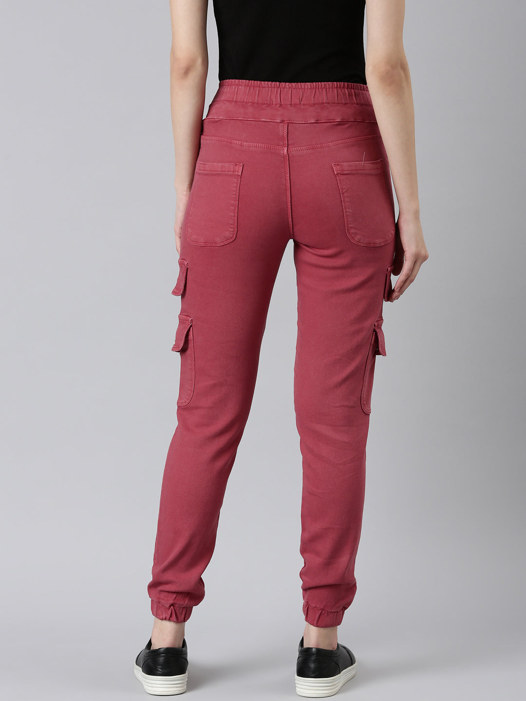 Women's Mauve Regular Fit Cotton Denim Jogger