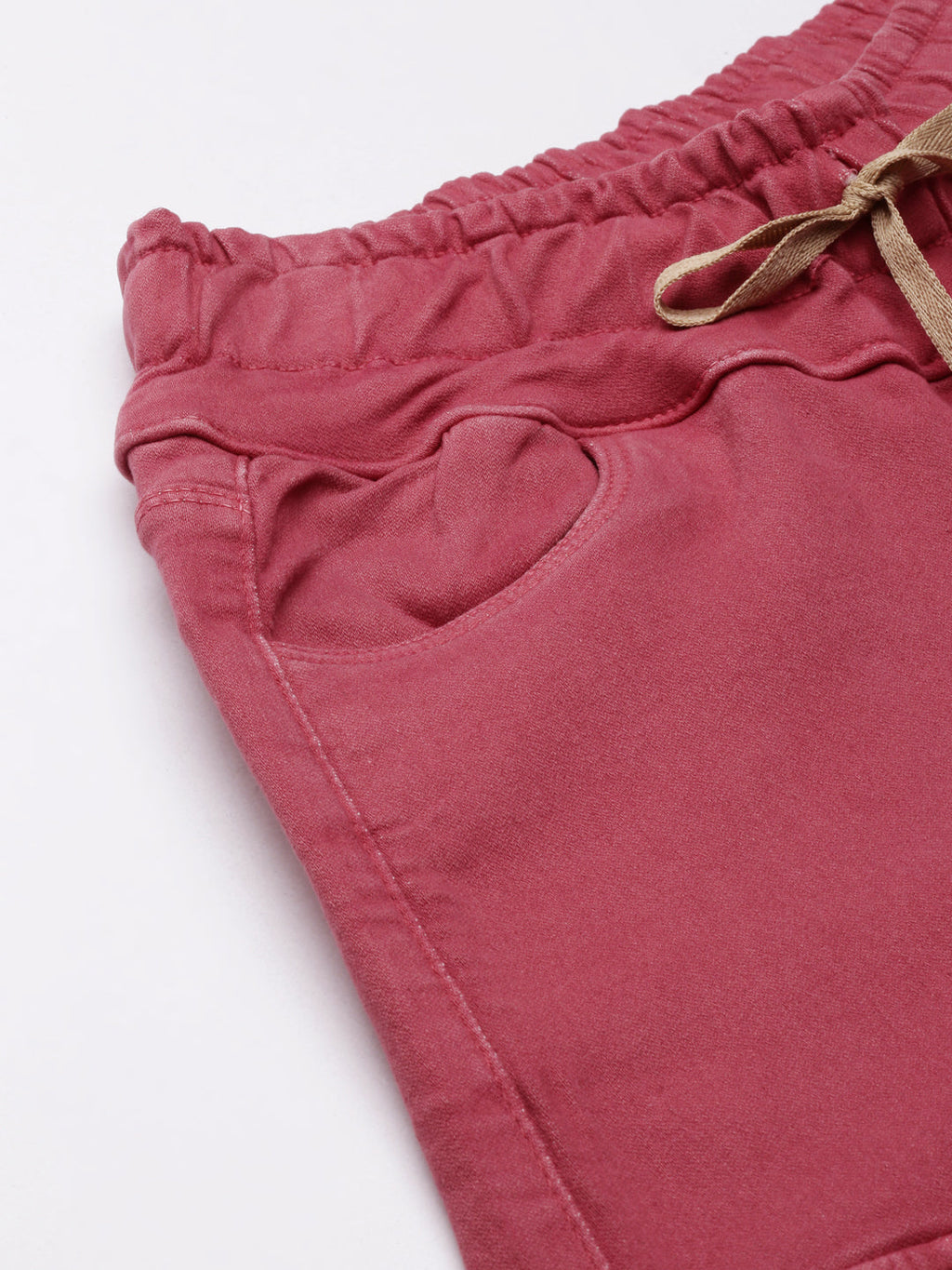 Women's Mauve Regular Fit Cotton Denim Jogger