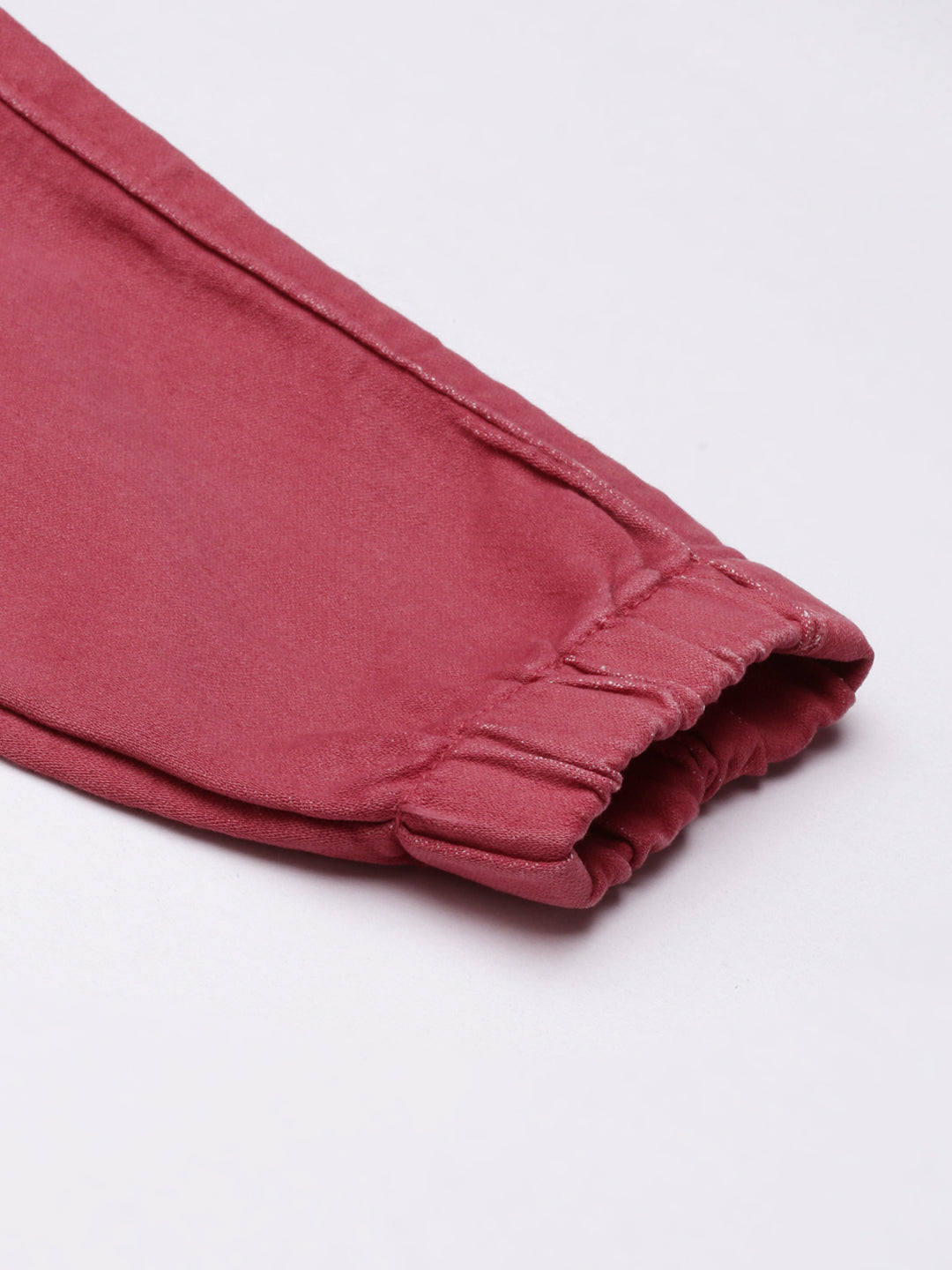 Women's Mauve Regular Fit Cotton Denim Jogger