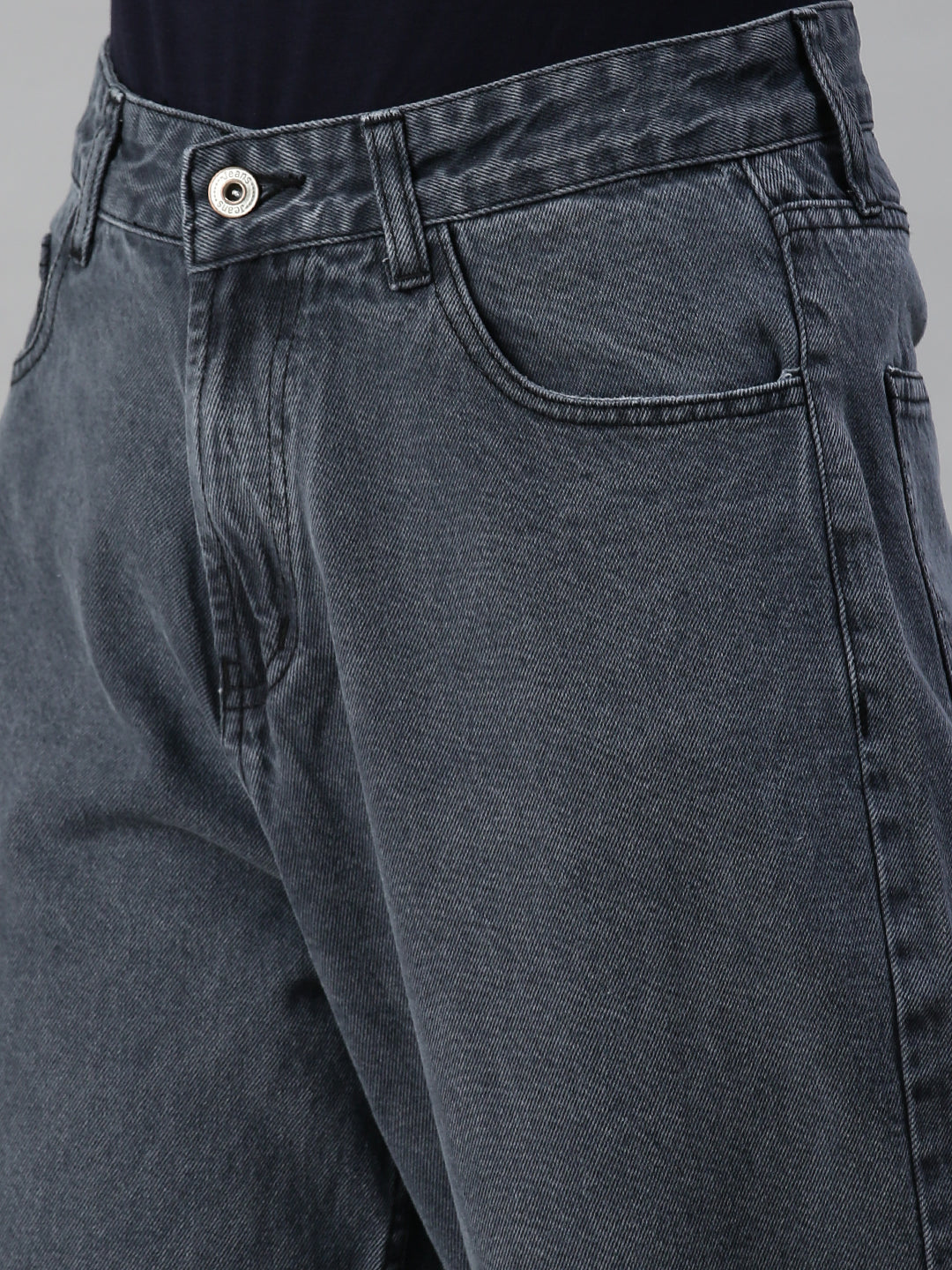 Women's Blue Wide Leg High-Rise Clean Look Cotton Jeans