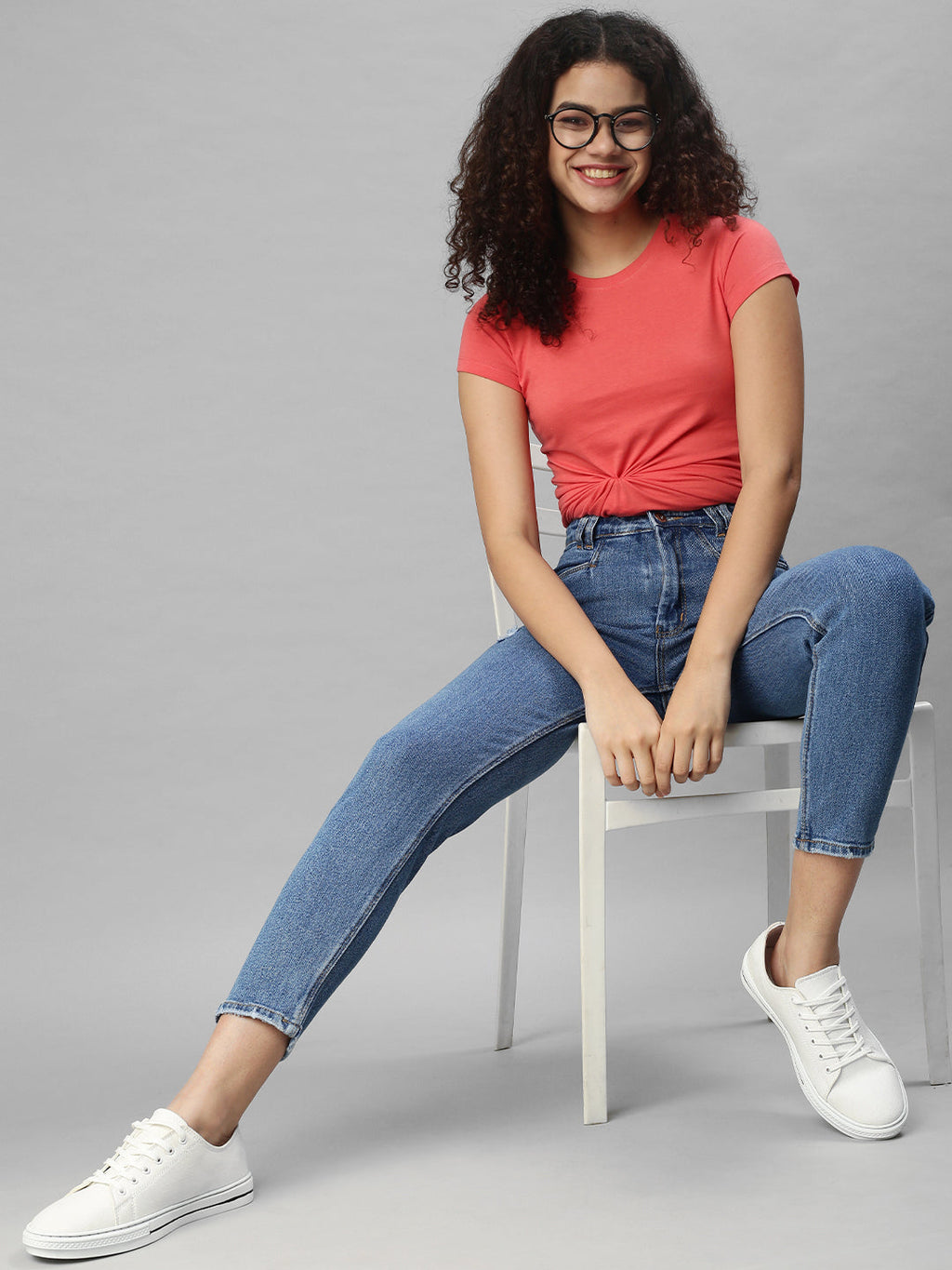 Women's Navy Blue Mom Fit High-Rise Low Distress Stretchable Jeans