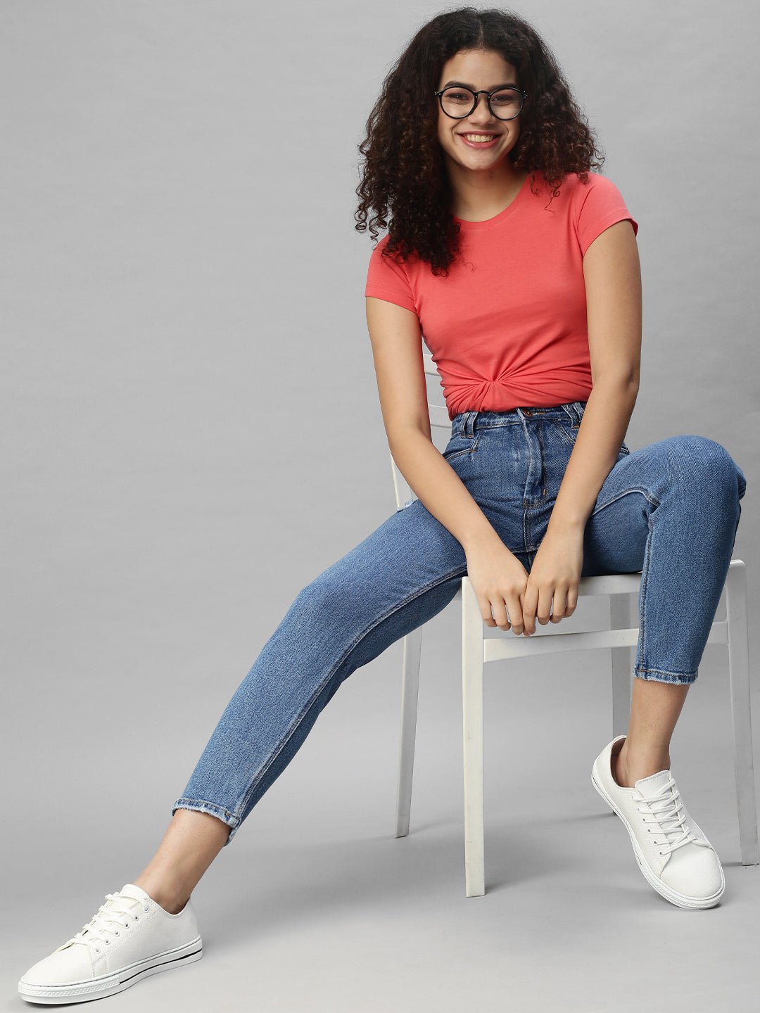 Women's Navy Blue Mom Fit High-Rise Low Distress Stretchable Jeans