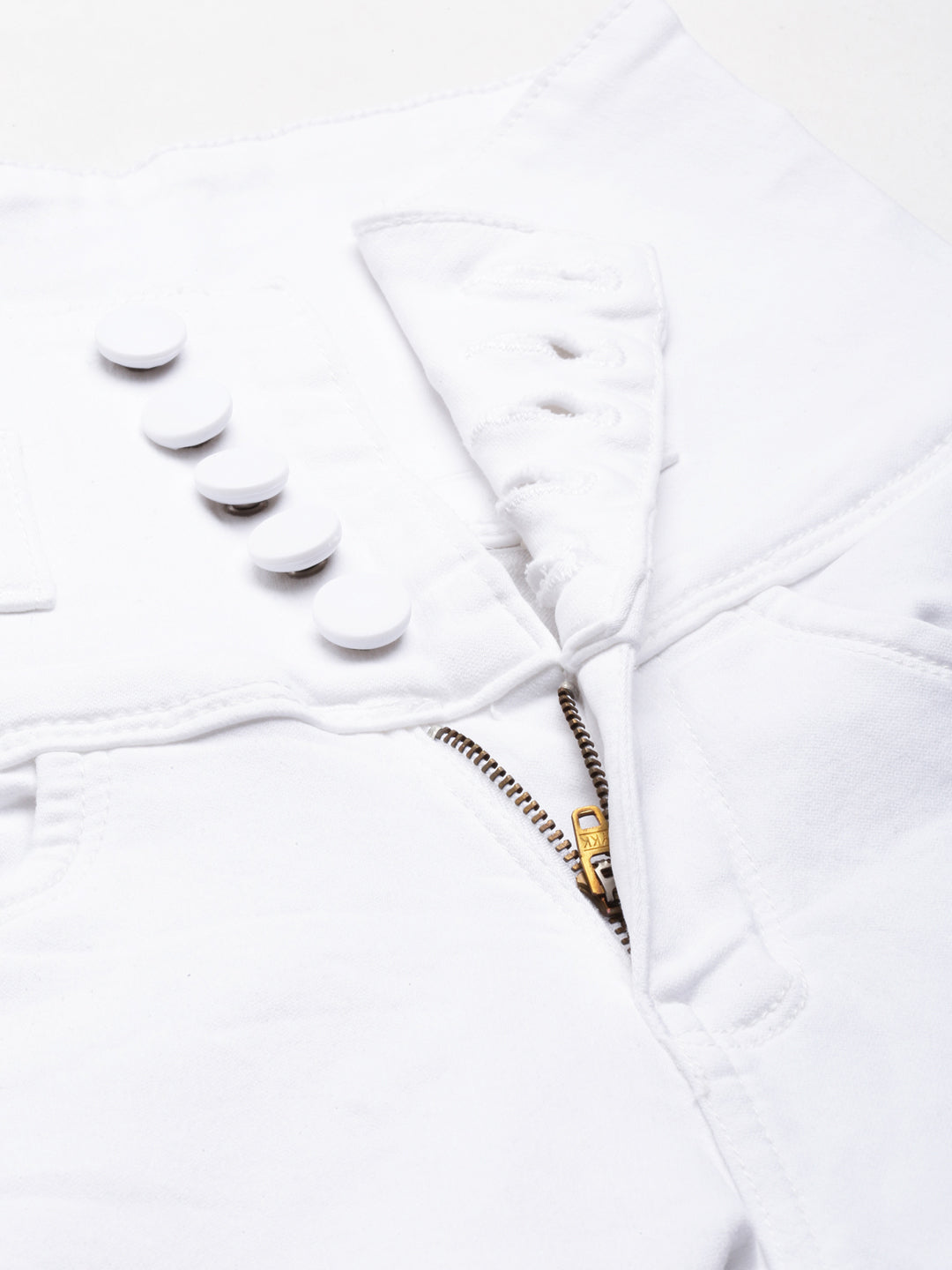 Women's White Jean Slim Fit Acid Wash Denim Jeans