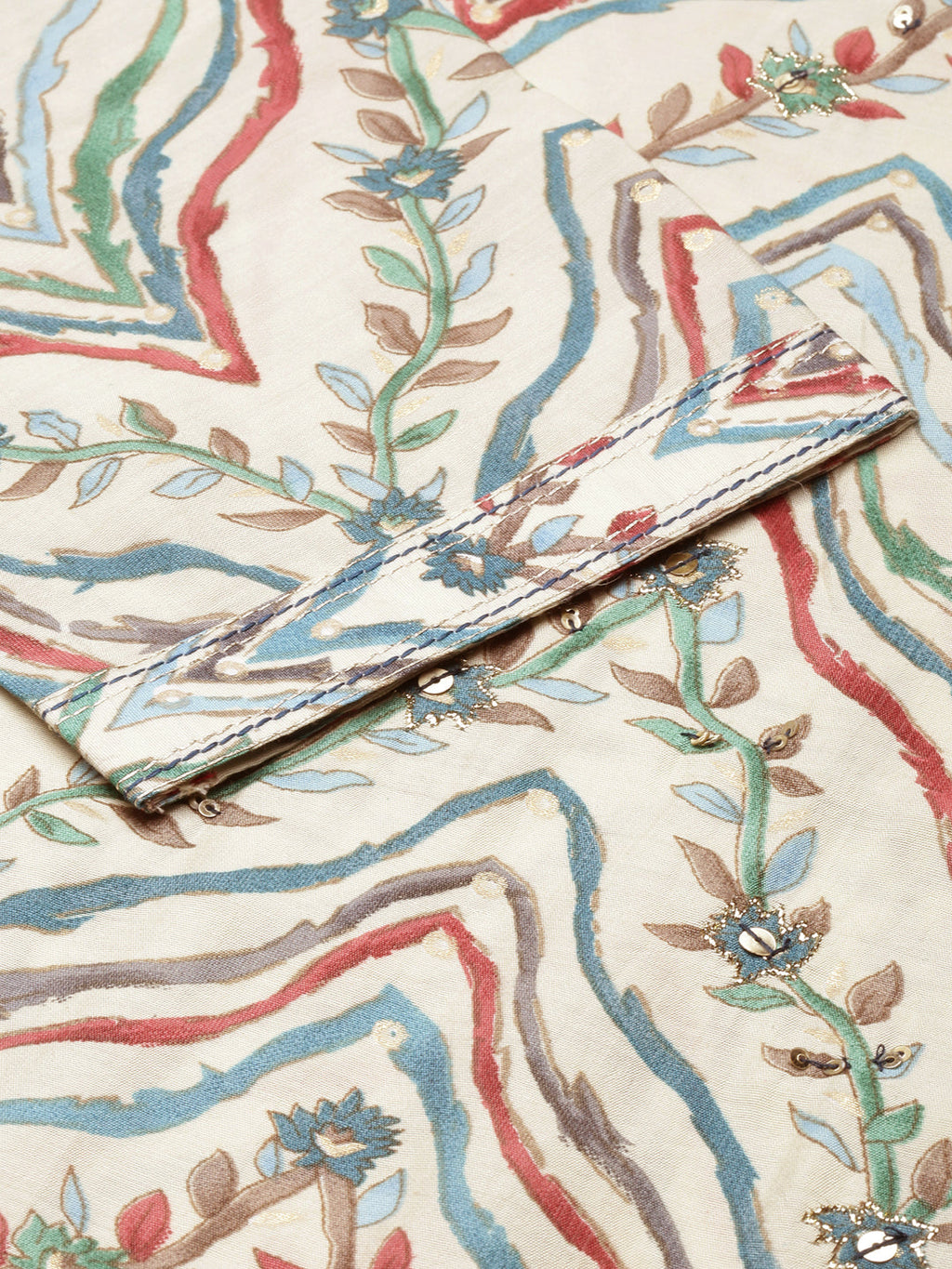 Women's Straight Beige Striped Kurta