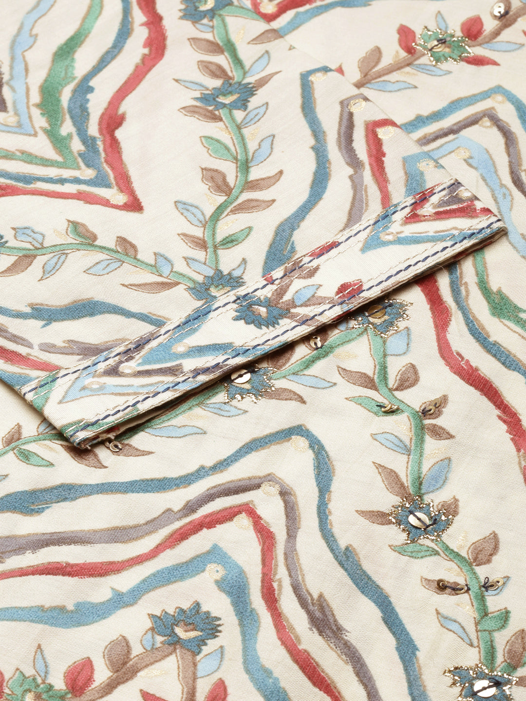 Women's Straight Beige Striped Kurta