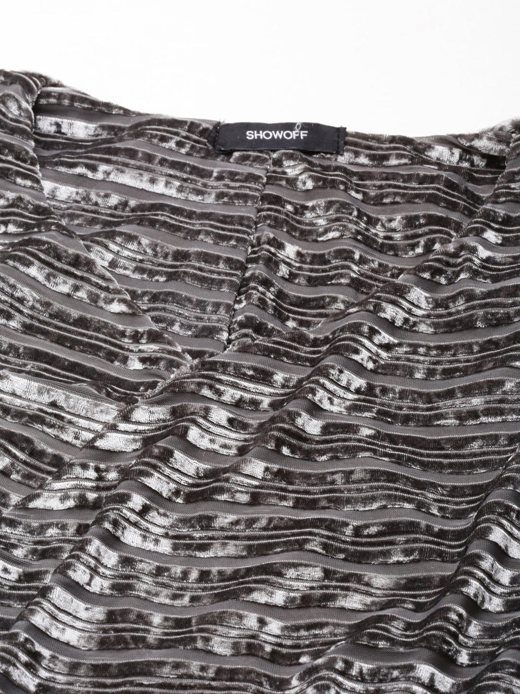 Women's Grey Self Design V-Neck Sheath Dress