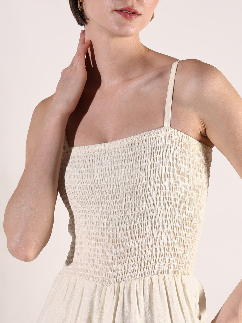 Women's Cream Basic Jumpsuit