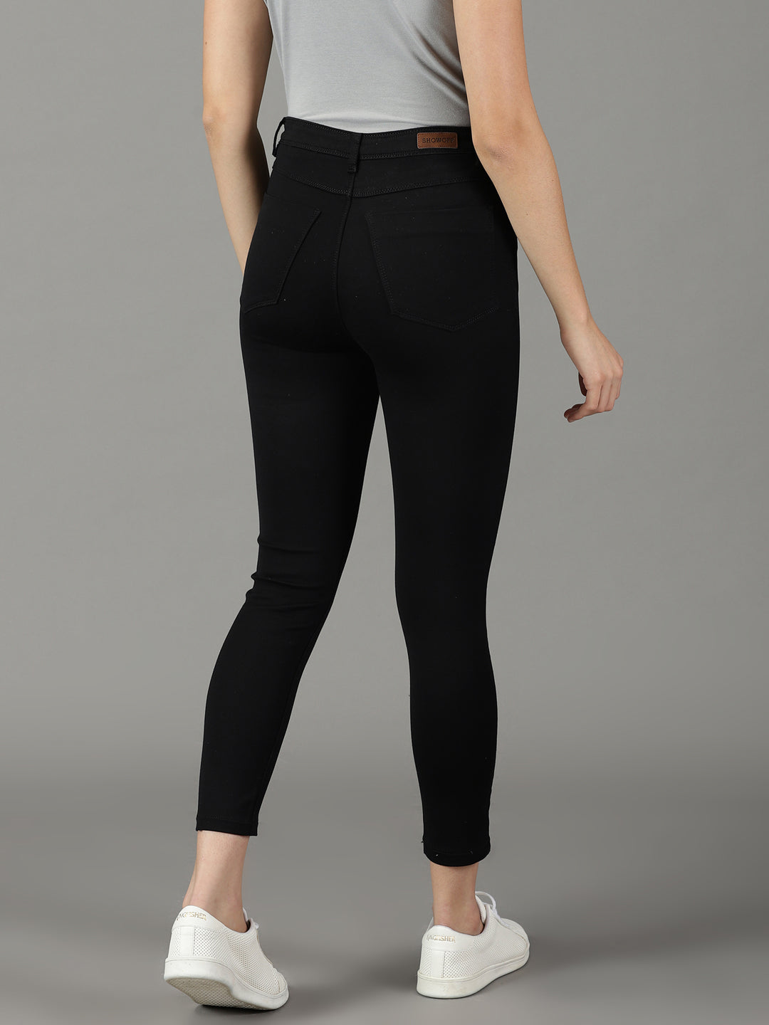 Women's Black Slim Fit High-Rise Stretchable Cotton Jeans