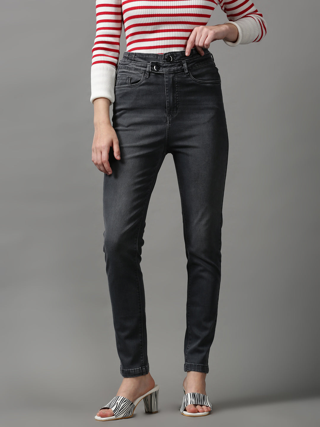 Women's Grey Super Skinny Fit Denim Jeans