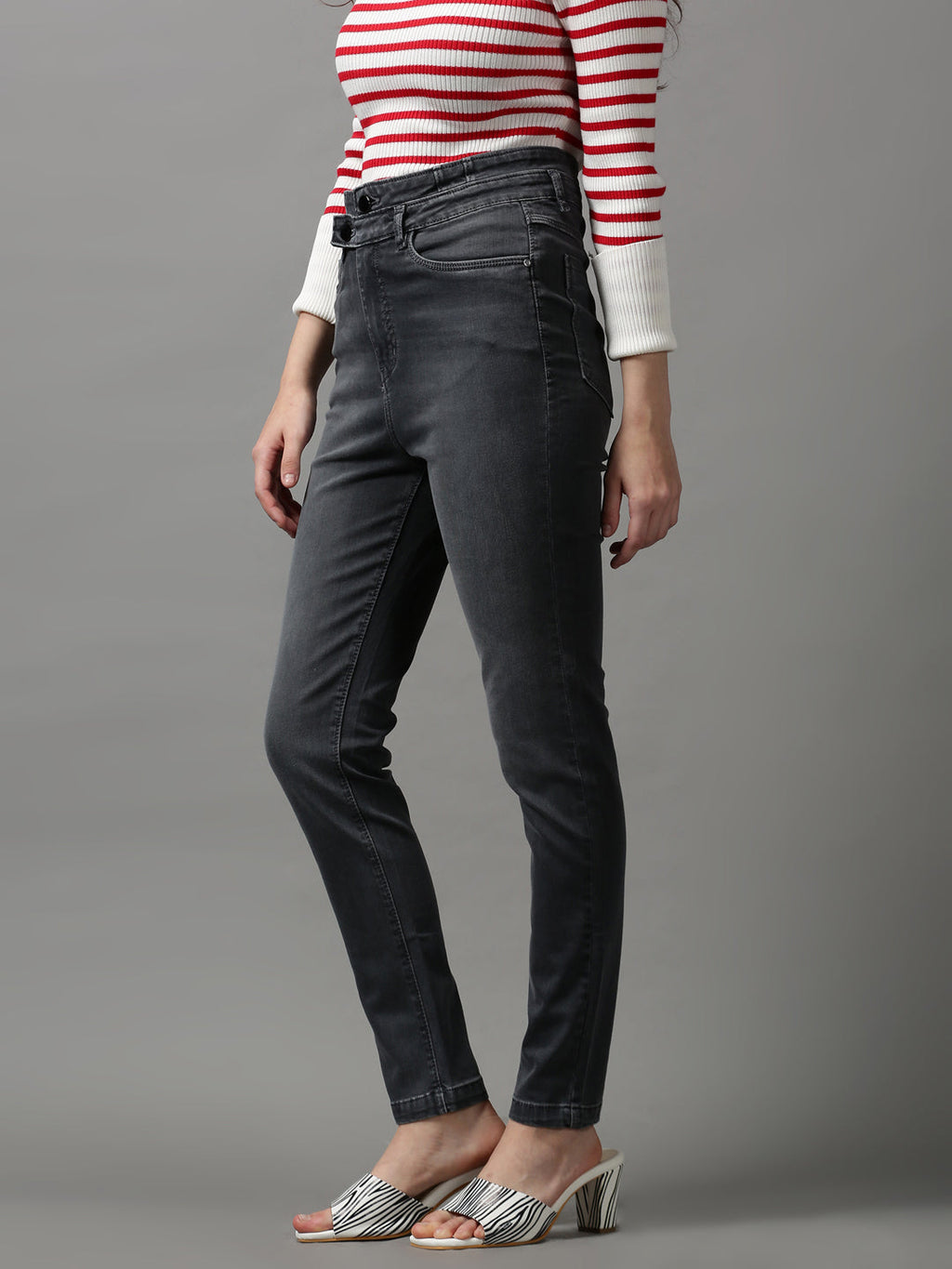 Women's Grey Super Skinny Fit Denim Jeans