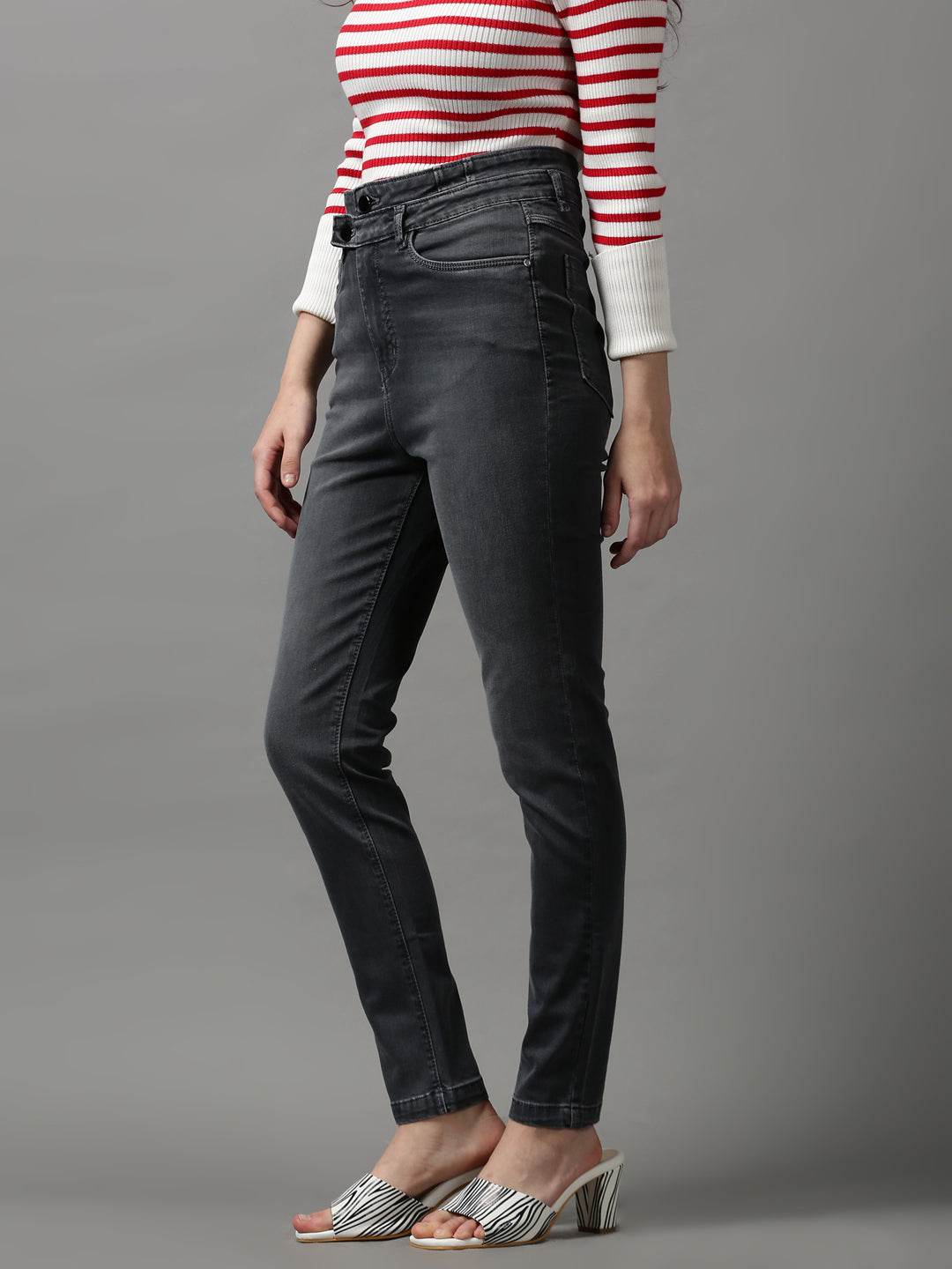 Women's Grey Super Skinny Fit Denim Jeans