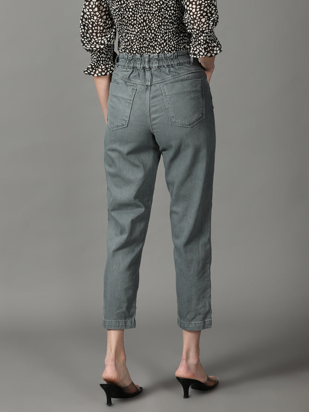 Women's Grey High-Rise Jeans