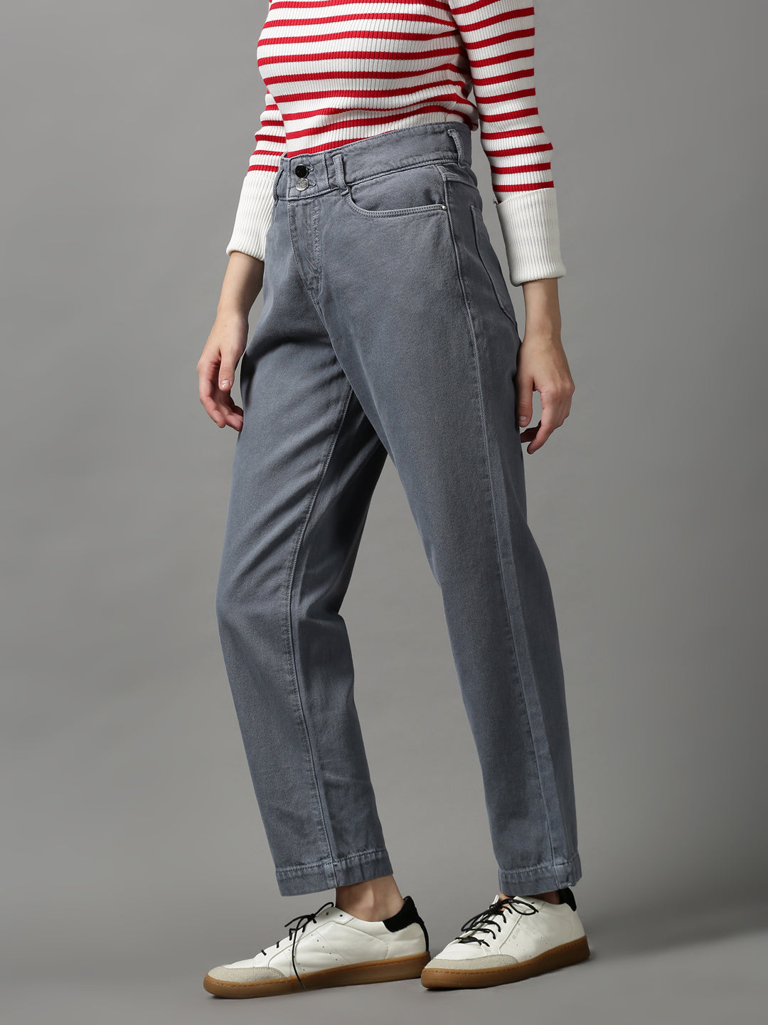 Women's Grey Cotton Denim Jeans