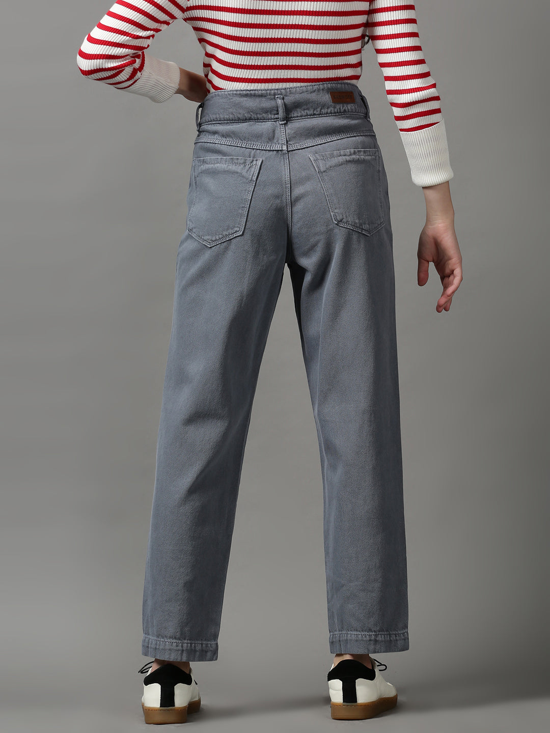 Women's Grey Cotton Denim Jeans