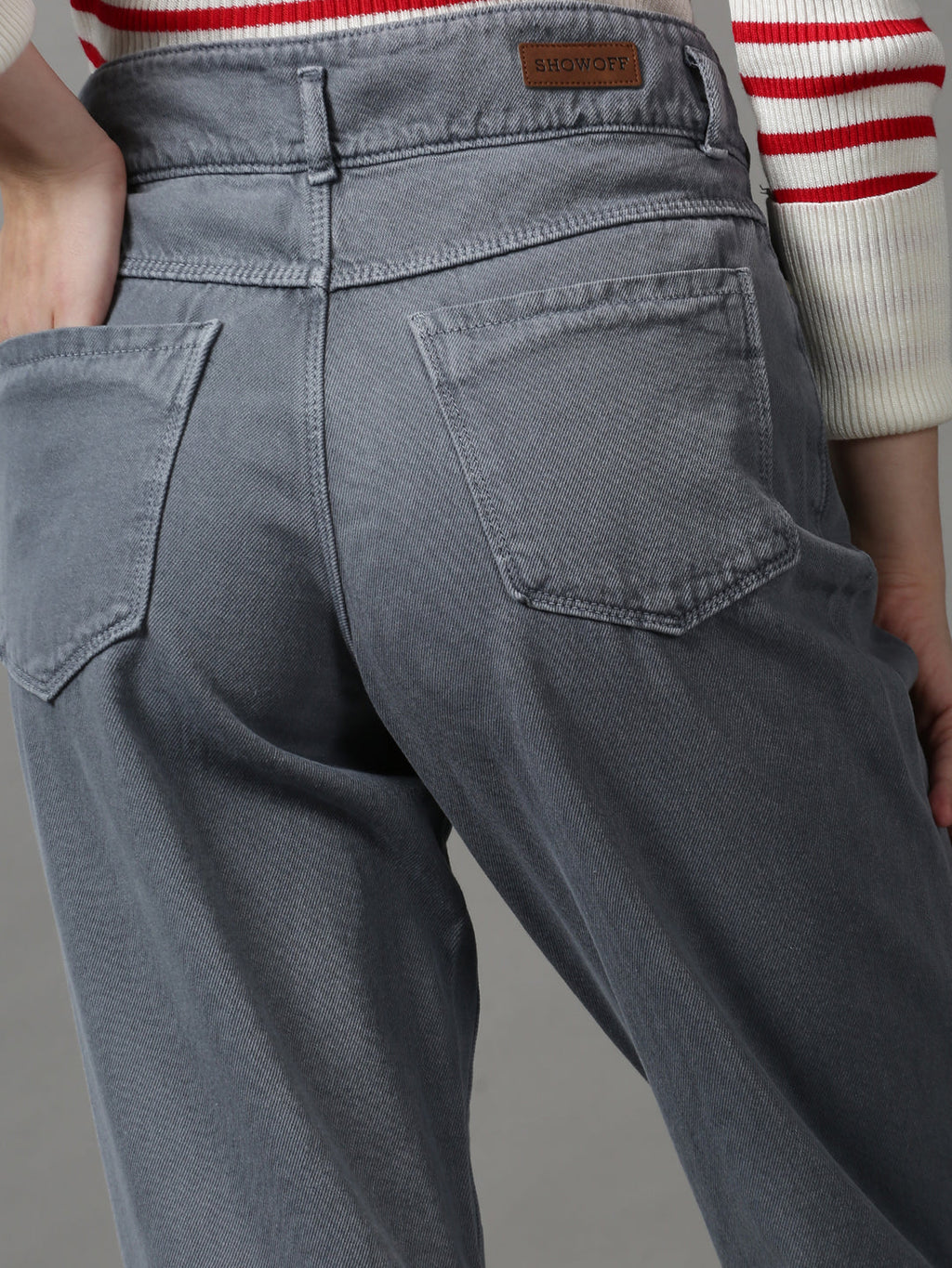 Women's Grey Cotton Denim Jeans