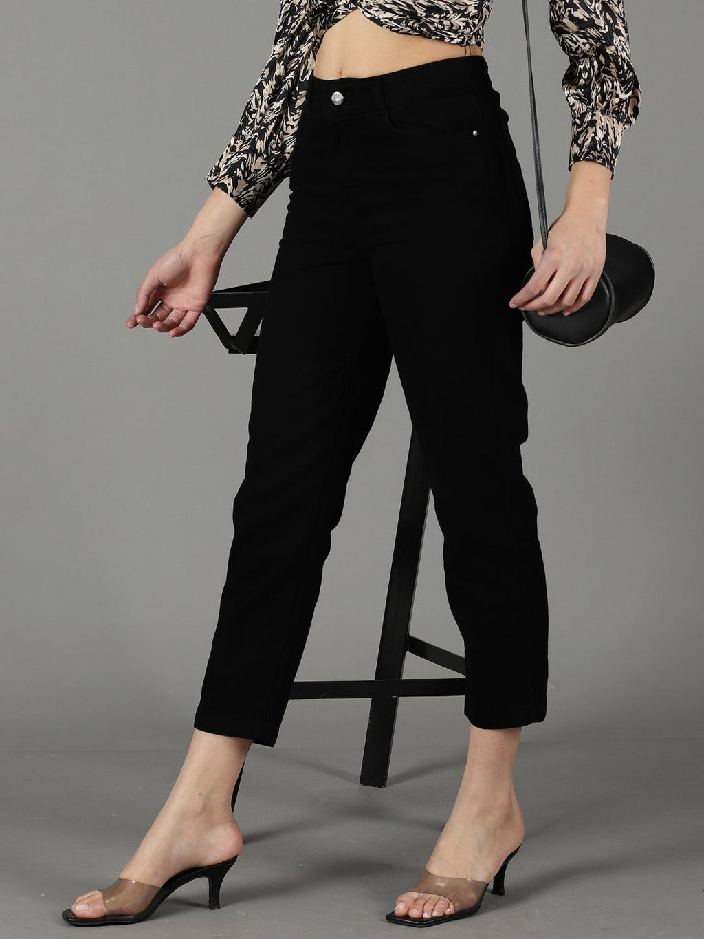 Women's Black High-Rise Mom Fit Jeans