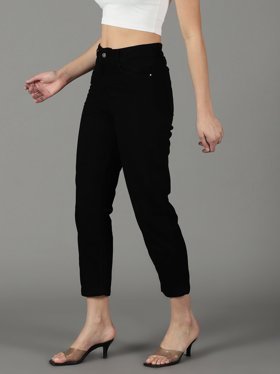 Women's Black High-Rise Mom Fit Jeans