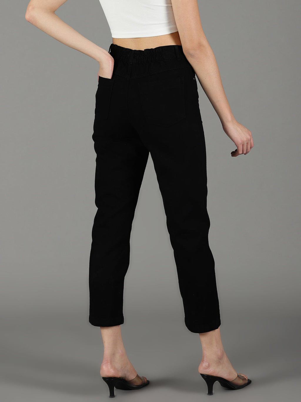 Women's Black High-Rise Mom Fit Jeans