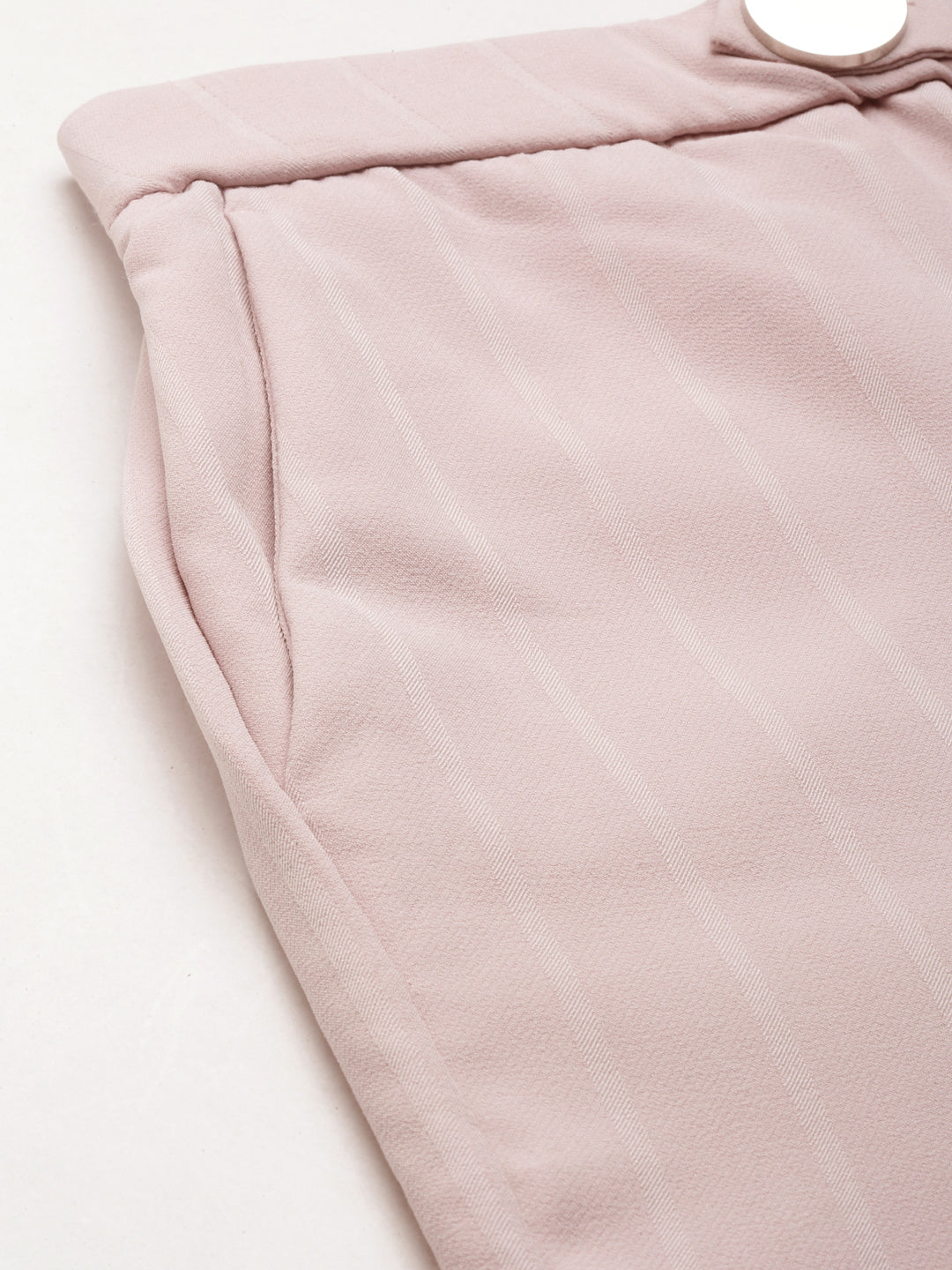 Women's Pink Relaxed Loose Fit High-Rise Trousers