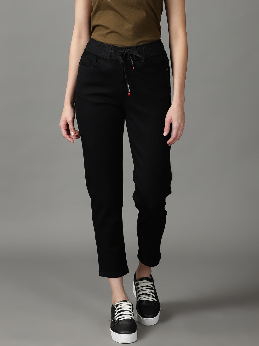 Women's Black High-Rise Stretchable Jeans