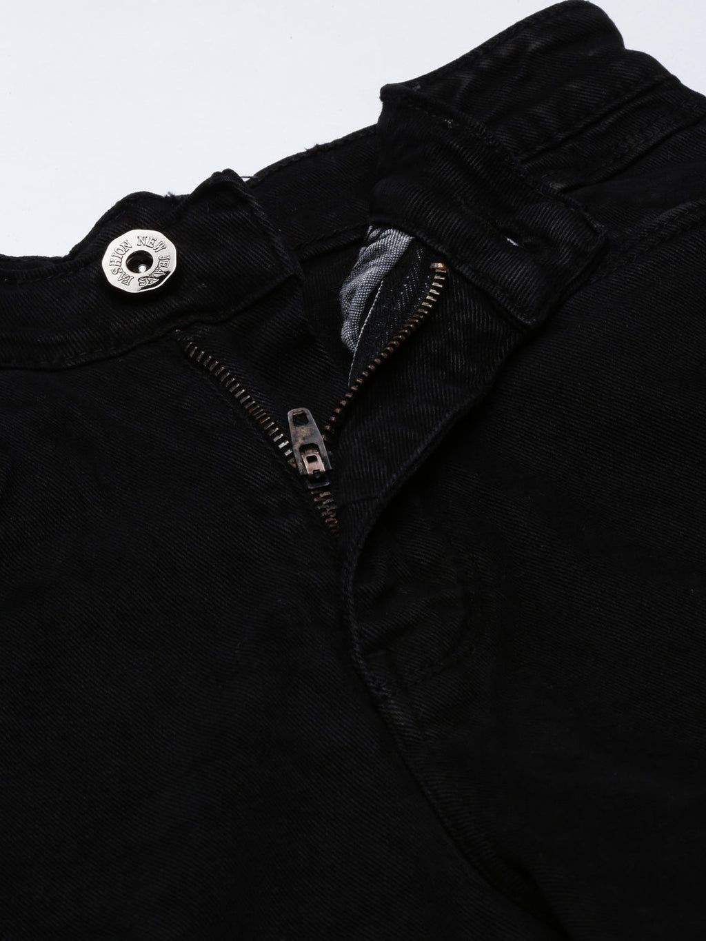 Women's Black Straight Fit Acid Wash Stretchable Denim Jeans