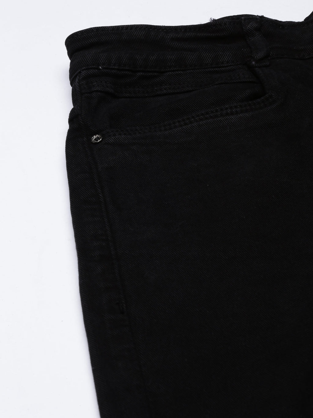 Women's Black Straight Fit Acid Wash Stretchable Denim Jeans