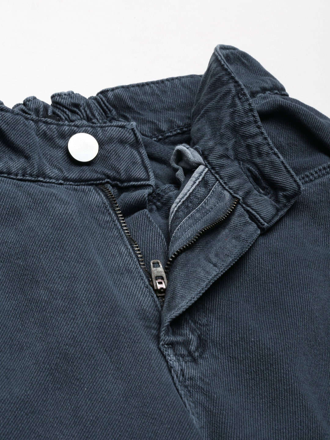 Women's Grey High-Rise Cotton Wide Leg Denim Jeans