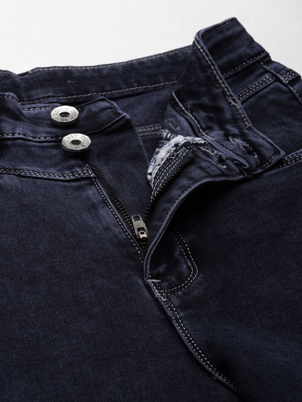 Women's Navy Blue Mid Rise Jean Mom Fit Retro Denim Jeans