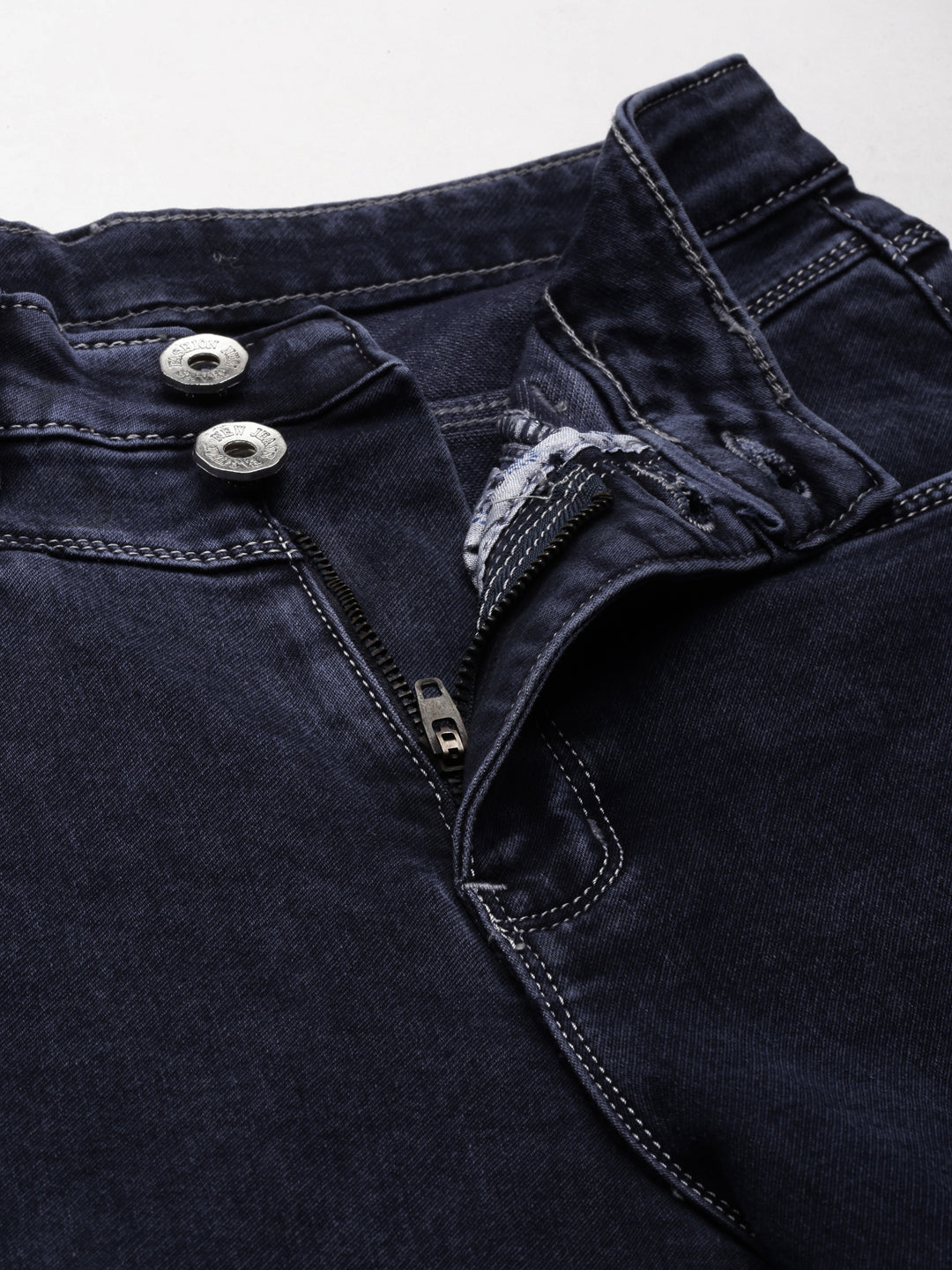 Women's Navy Blue Mid Rise Jean Mom Fit Retro Denim Jeans